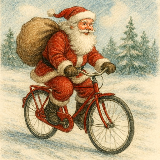 Copilot A.I. Babbo Natale in bicicletta