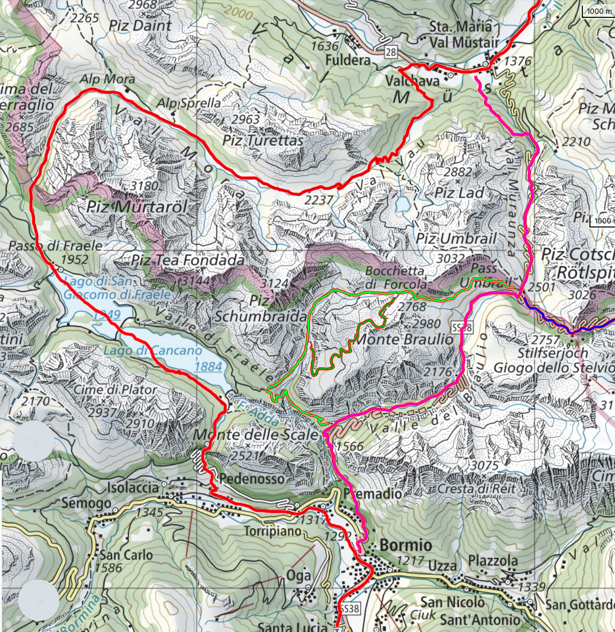 Mappa percorsi storici